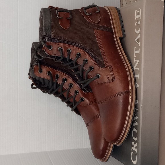 Crown Vintage Shoes Crown Vintage Brandon Double Cap Toe Boot Mens